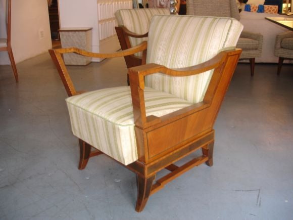 Pair Finnish Deco Arm Chairs