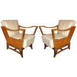 Pair Finnish Deco Arm Chairs