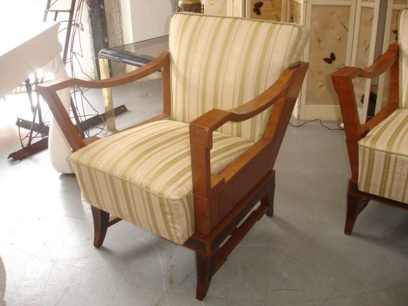 Pair Finnish Deco Arm Chairs