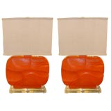 Pair of Orange Lamps