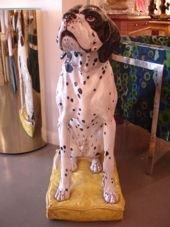 Life Size Glazed Terracotta Spaniel