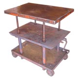 Vintage Industrial cast metal Machine shop cart with crank