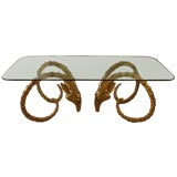 Polished Brass Ram Head Table