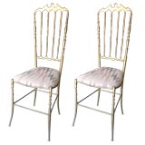 Pair Of Chiavari Brass Chairs