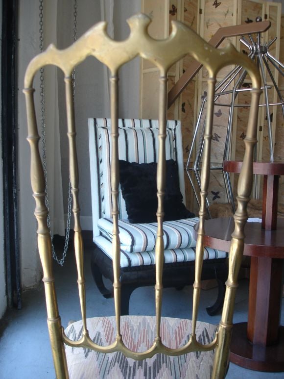 Pair Of Chiavari Brass Chairs 1