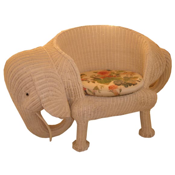 Wicker Elephant Chair