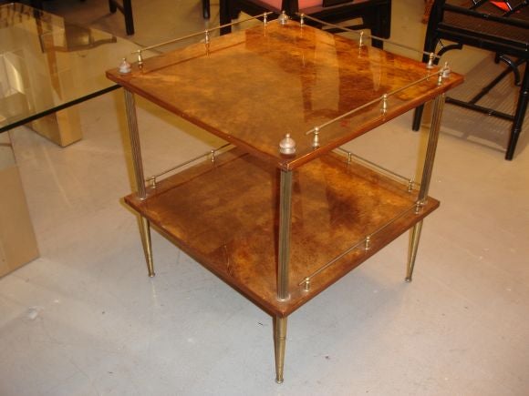 Aldo Tura 2 Tier Side table