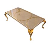 Regency Style Brass and Chrome Coffee Table