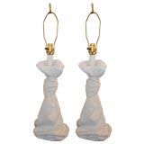 Pair Plaster Lamps. Vintage Pair Plaster Lamps.