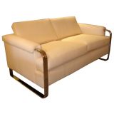 1970's Settee in style of Milo Baughman.