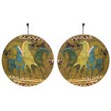 Pair of Mid Century Horse Plaques