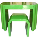 Retro Lacquered Vanity and Stool