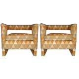 Pair  square modern chairs