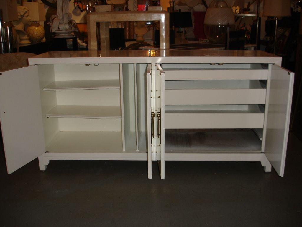 Parzinger Style Brass Studded Credenza