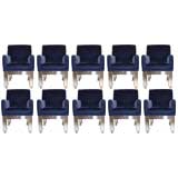Set of Ten "Cityscape" Paul Evans Dining Chairs