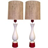 Pair of French Fifties Plaster Table Lamps