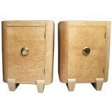 Pair Swedish Deco Birds-Eye Maple Night Stands.