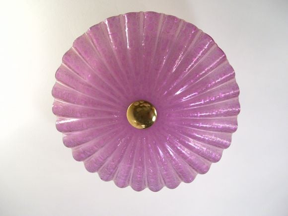 Vibrant Lavender Venetian Flush Mount Light