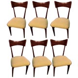 Six Sculptural Ico Paris Mohagany Dining Chairs
