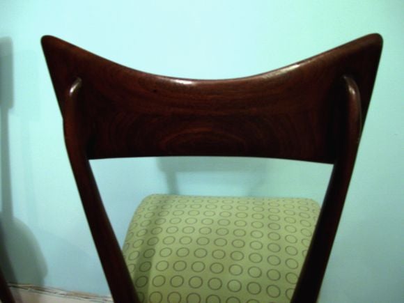 Six Sculptural Ico Paris Mohagany Dining Chairs