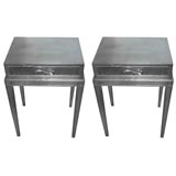Pair of 1940's Grosfeld House High Style Silver Leafed Tables