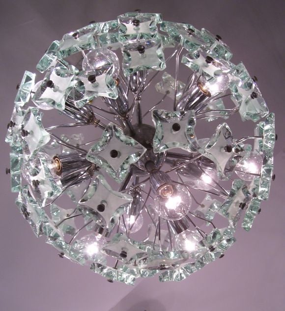 Fontana Arte Crystal Snowflake Chandelier