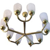 Austrian Secessionist Brass Chandelier