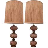 Pair of 1950's Venetian Glass Table Lamps