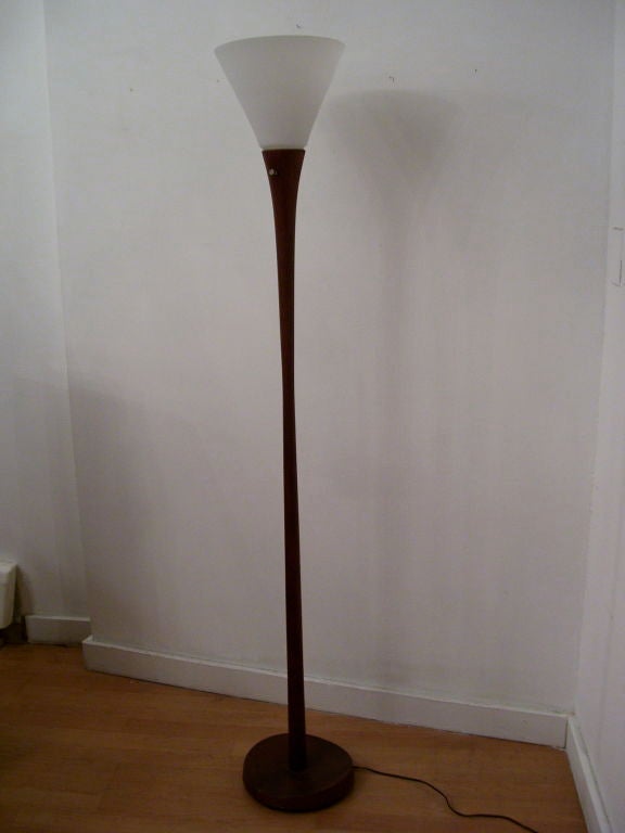 Mid-20th Century Pair of Danish Modern Teak Floor Lamps For Sale