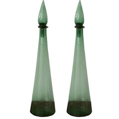 Retro Pair of Green  Fifties "Genie" Bottles