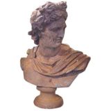 19th c. Iron Bust of Apollo