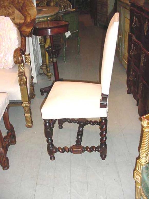Set of 8 19th c. Walnut Side Chairs