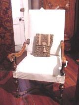 Pair 18th c. louis XIV open armchairs