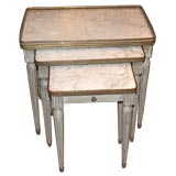 Antique Belle Epoch Painted Nesting Tables