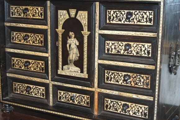 17th c. Ebony and Ivory Tea Cabinet In Good Condition In New Orleans, LA
