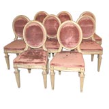 Set of 8 Italian Directoire Painted Chairs