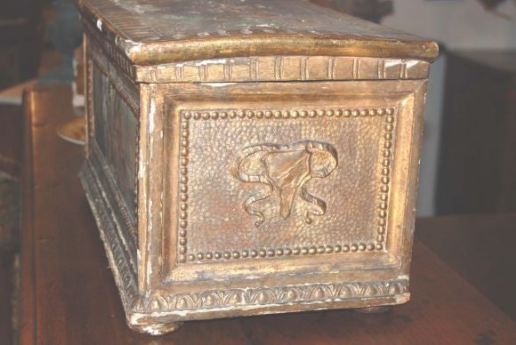 Italian 18th c. Giltwood and Painted Box For Sale