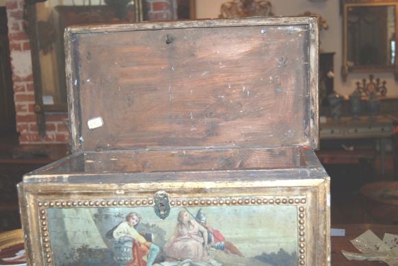 18th c. Giltwood and Painted Box For Sale 3