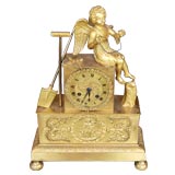 19th c. Bronze Dore Mantle Clock