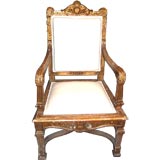 18thc. Carved and Gilded Armchair