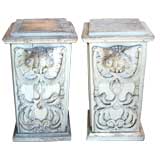 Pair 18thc. Louis XVI Carved and Painted Pedestals