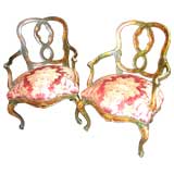 Pair 19thc. Venetian Armchairs Pair 19thc. Venetian Armchairs