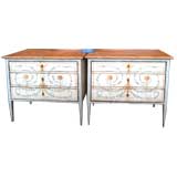 Pair 19th c. Painted Commodes