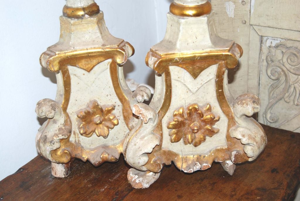 Tall Carved and Gilded Torcheres