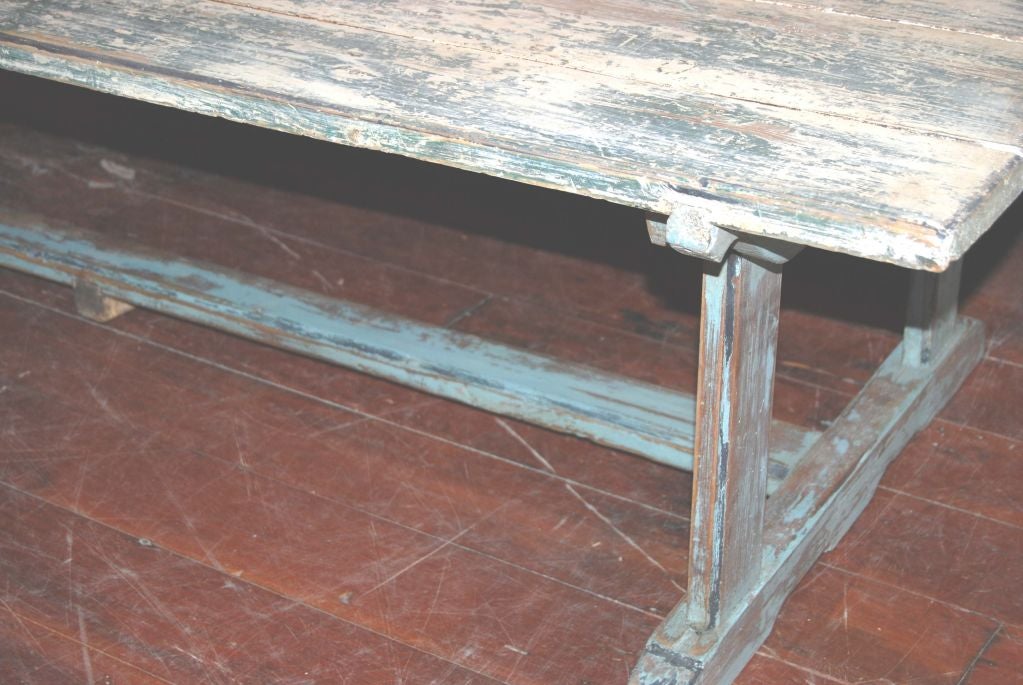 Painted wooden low table.