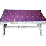 19th c. Painted  and Carved Bench