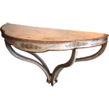 19th c. Painted Demilune Console
