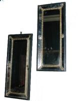 Pair French mirrors, tole decor