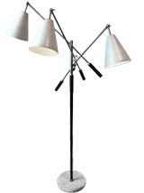 SOLD: Triennale Floor Lamp by Arredoluce with White Shades