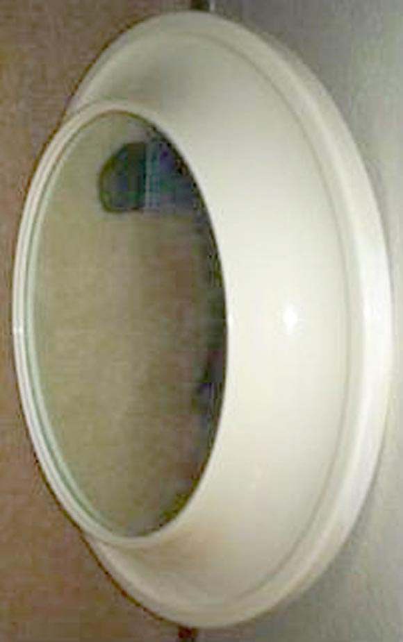 Karl Springer Round White Lacquered Mirror